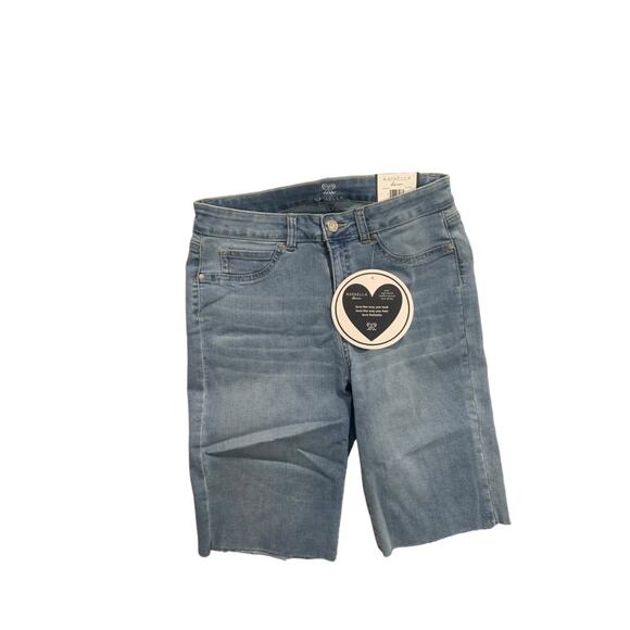 Rafaella Denim - Size 6 Rafaella Denim‎ Womens New Jean Bermuda Stretch Jean Shorts Bay Blue